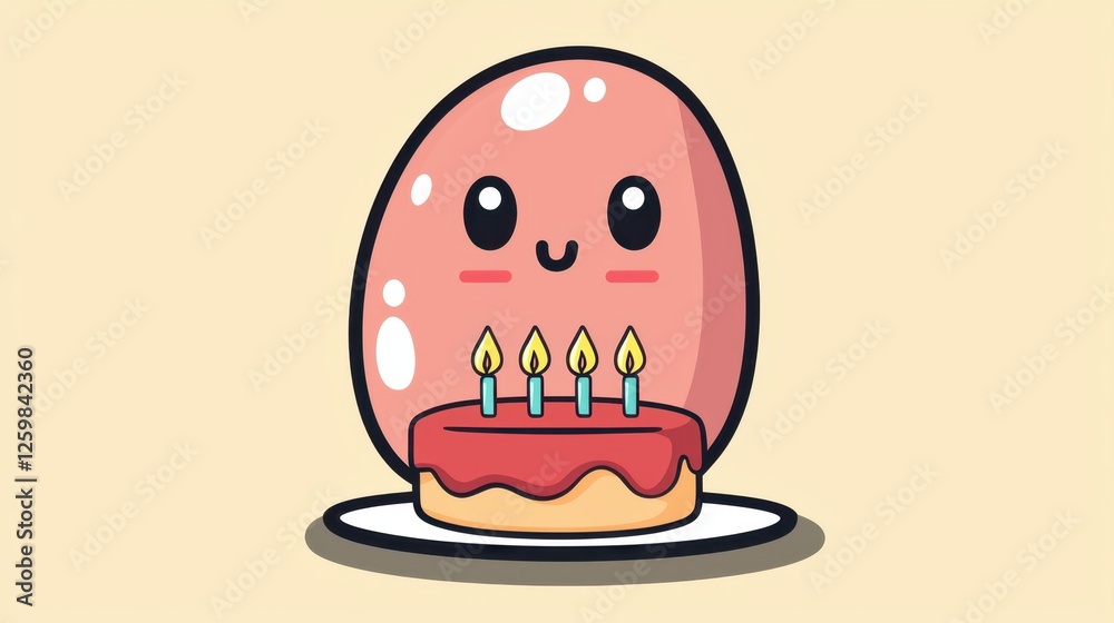 Obraz premium Lung character blowing out candles on a birthday cake