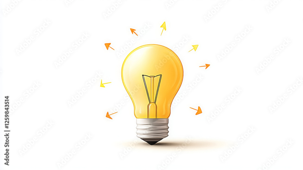 simple hand drawn light bulb with gentle curves and bright rays, symbolizing creativity and inspiration. This illustration captures essence of innovative ideas and bright thoughts simple hand drawn light bulb with gentle curves and bright rays, symbolizing creativity and inspiration. This illustration captures essence of innovative ideas and bright thoughts