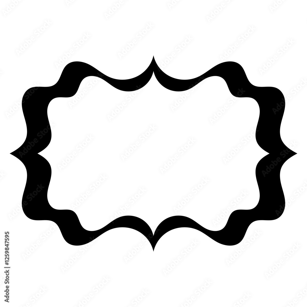 Muslim frame, decorative frame with a wavy design Muslim frame, decorative frame with a wavy design