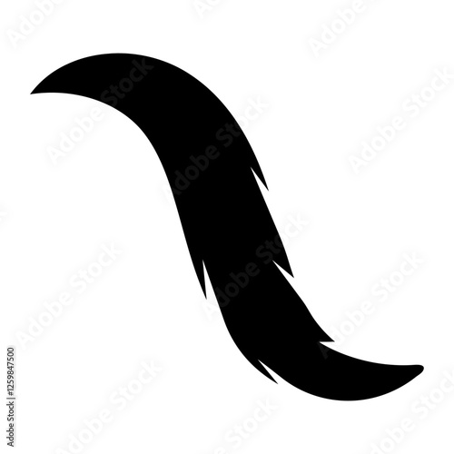 Black tail silhouette, animal tail fur