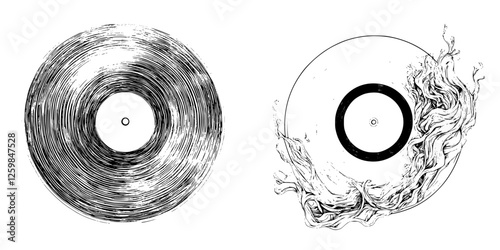 Artistic vinyl records representing music and nostalgia in a creative design