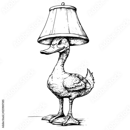 Unique artwork of a duck lamp combining charm and whimsy in a creative design
