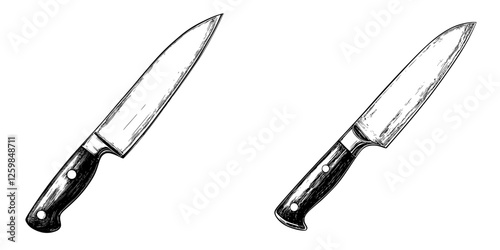 Collection of kitchen knives with different blade styles and designs for culinary enthusiasts and chefs