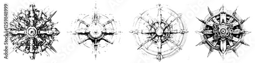 Complex and intricate designs of abstract circular patterns showcase innovative architectural concepts