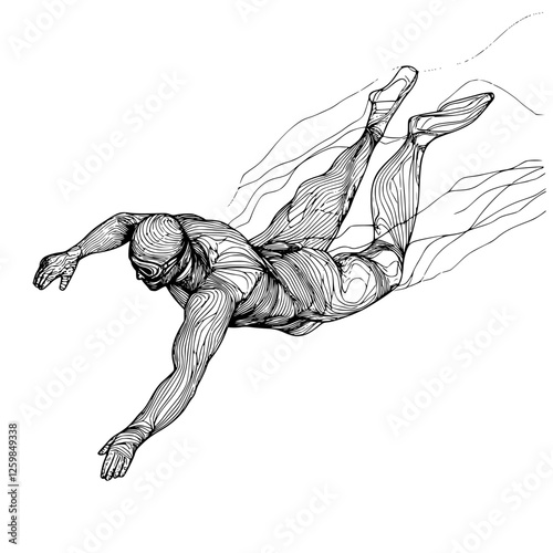 Diver plunges gracefully into clear water showcasing the art of swimming with fluid movement and focus