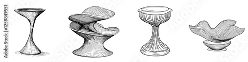 Various intricately designed vases showcasing unique shapes and textures created by skilled artisans in a contemporary setting
