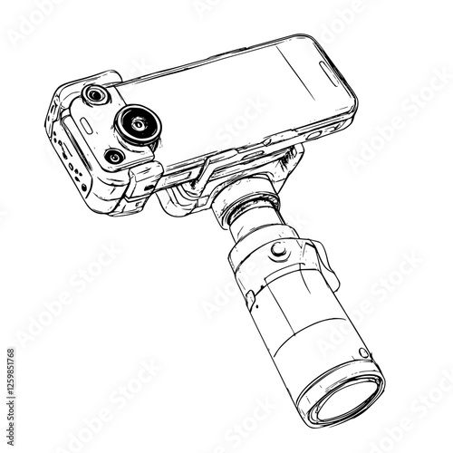 Step-by-step guide on using a modern smartphone camera with an attached lens and gimbal for smooth recording