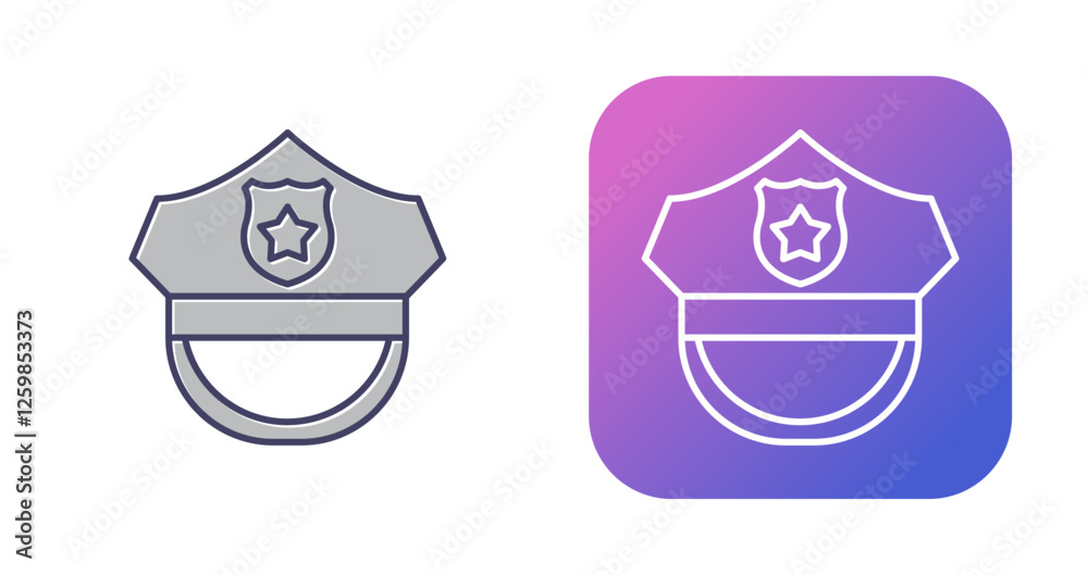 Police Hat Vector Icon Police Hat Vector Icon