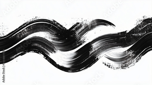 black ink brush stroke texture,illustration Vector brush stroke