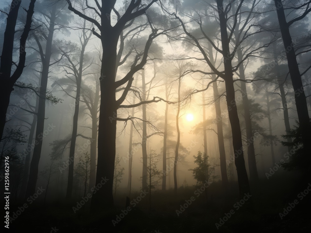 Misty Sunrise in the Forest Misty Sunrise in the Forest