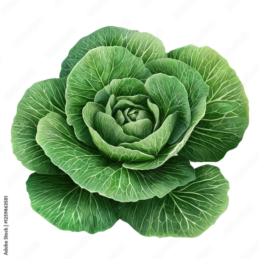 Fototapeta premium Fresh Green Cabbage Layered Leaves Organic Vegetables Natural Produce Healthy Eating Farm Fresh Diet