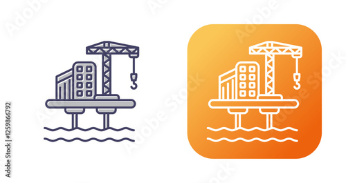 Oil Platform Vector Icon