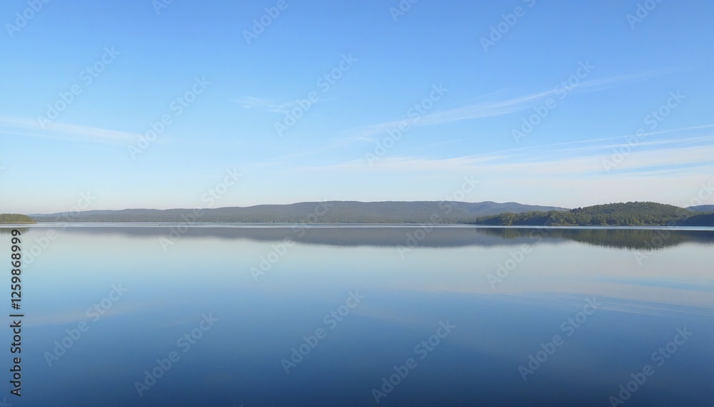 Tranquil Waters Mirroring the Cloudless Horizon Tranquil Waters Mirroring the Cloudless Horizon