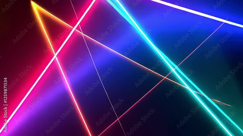Vibrant beams of light create an energetic abstract scene