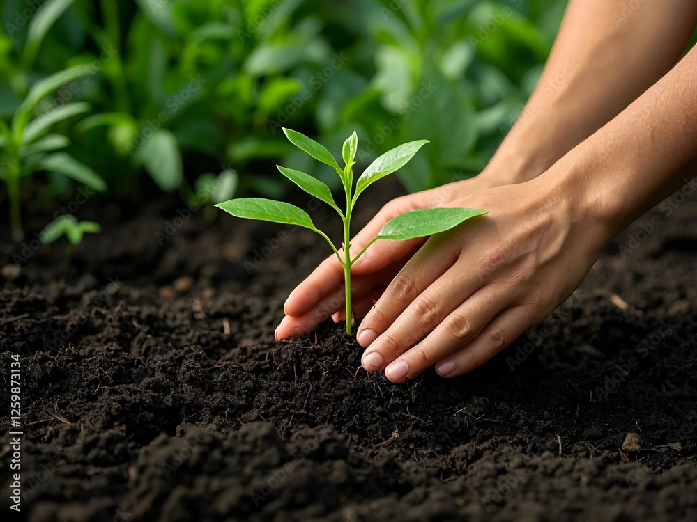 Fototapeta premium plant small trees in the fields