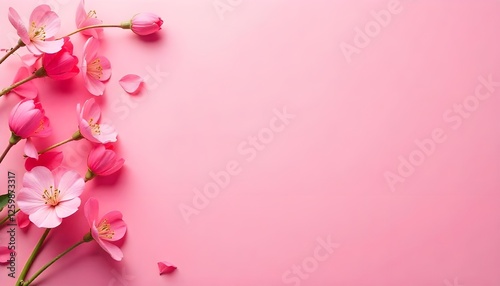 A pink International Women's Day background with copy space