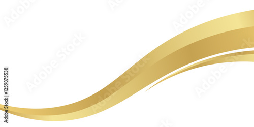 gold wave curve, golden wave corner shape for element, stripes ribbon golden graphic, striped gold. eps 10