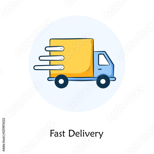 Fast Delivery Icon – Express Shipping and Quick Order Fulfillment - Vector Hand Drawn icon