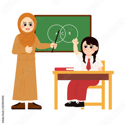 Indonesian Student & Teacher Explaining Combined CIrcle