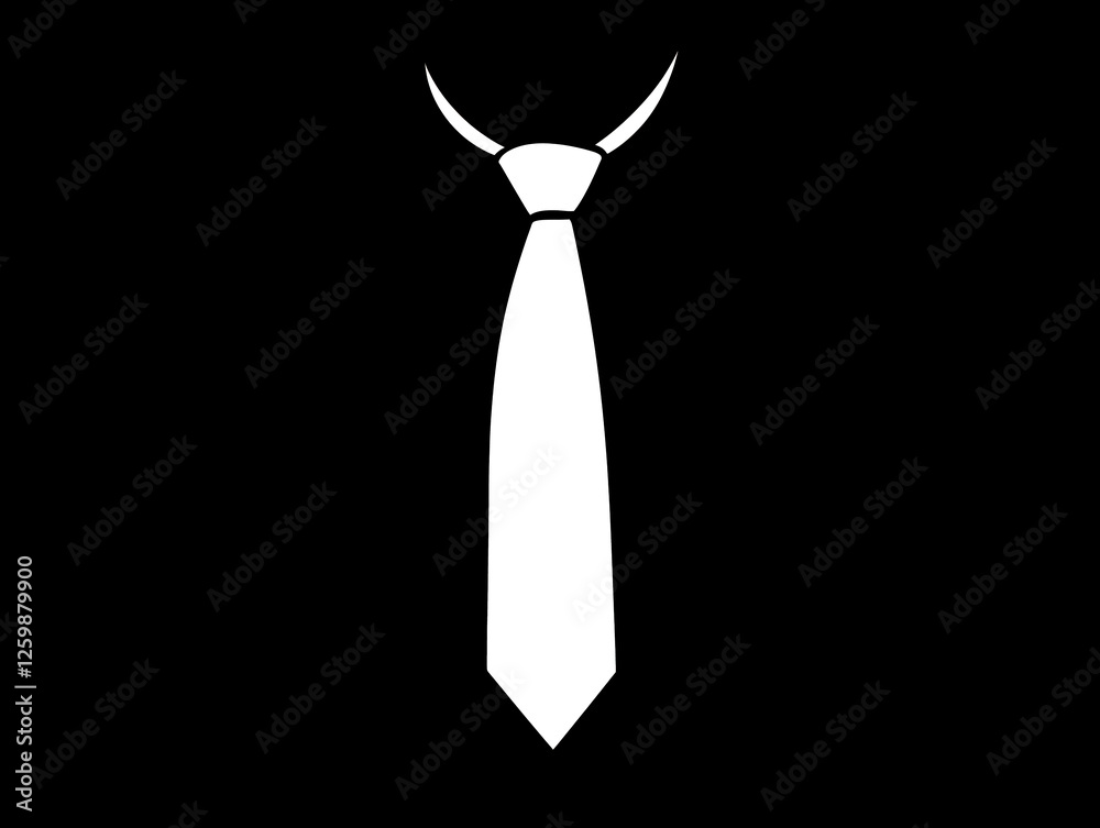 Fototapeta premium A simple white tie displayed against a black background, perfect for formal occasions.