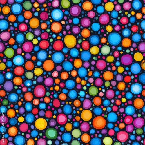 Abstract Colorful Circle Pattern On Dark Background