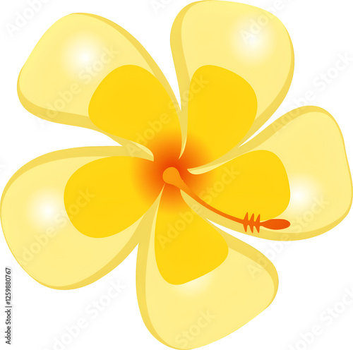 "Bright Yellow Hibiscus Flower Illustration"