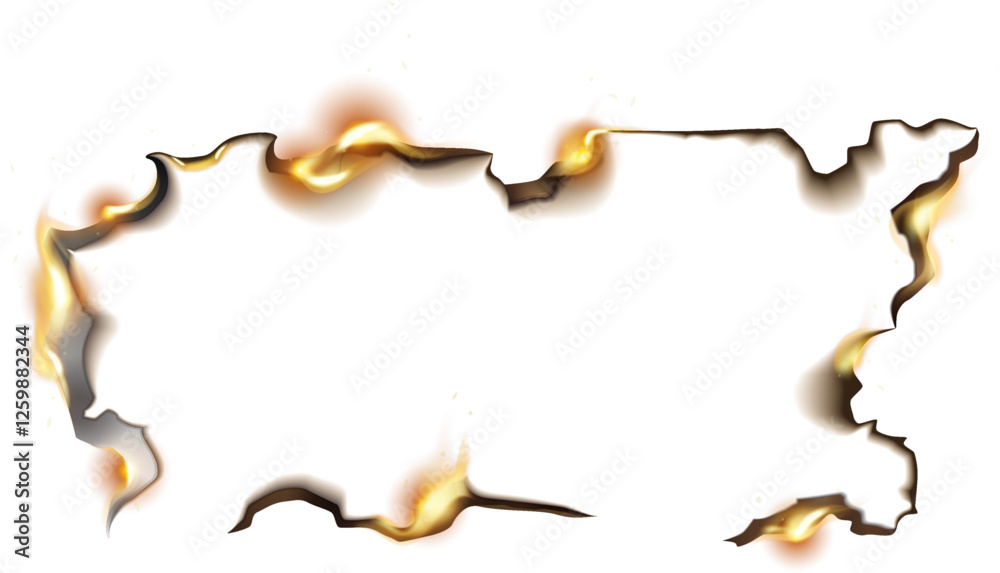 Obraz premium Burnt Paper Piece Edge