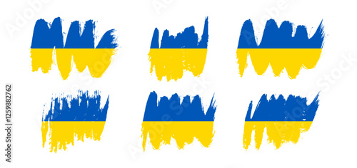 Set of Ukrainian national flags