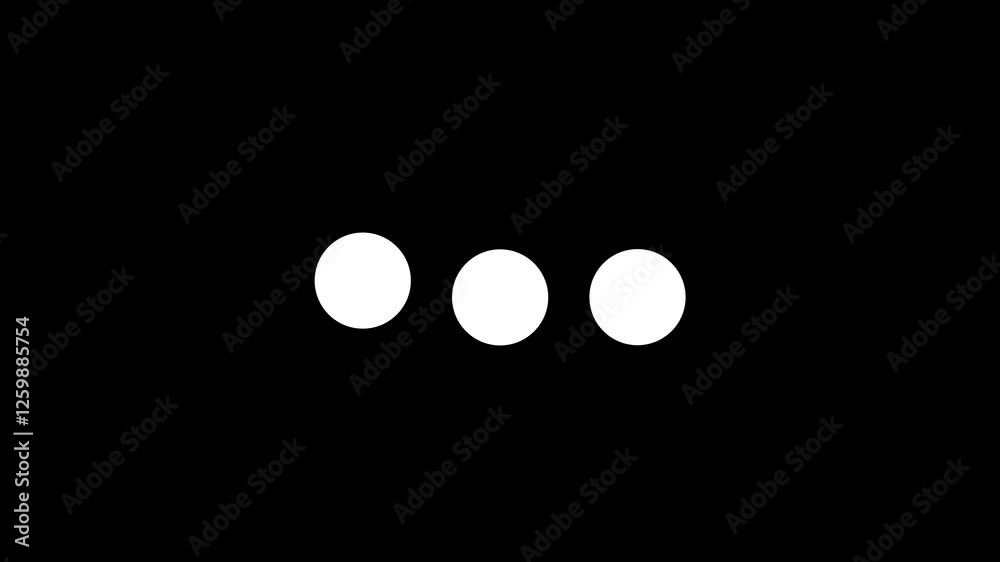 Animation of loading dot icons on a black background. Perfect for system typing or thinking Animation of loading dot icons on a black background. Perfect for system typing or thinking