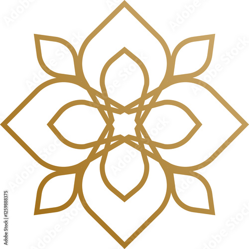 Arabic oriental floral gold color style