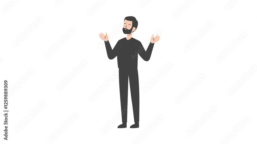 businessman is standing and giving a lecture cartoon animation businessman is standing and giving a lecture cartoon animation