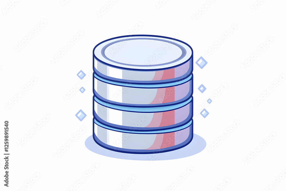 Shiny silver disk layers stacked for data backup and storage on white background Shiny silver disk layers stacked for data backup and storage on white background