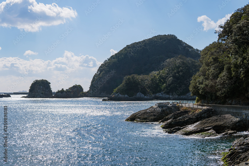 Obraz premium 雁島から見る海岸線【富士箱根伊豆国立公園】静岡県下田市