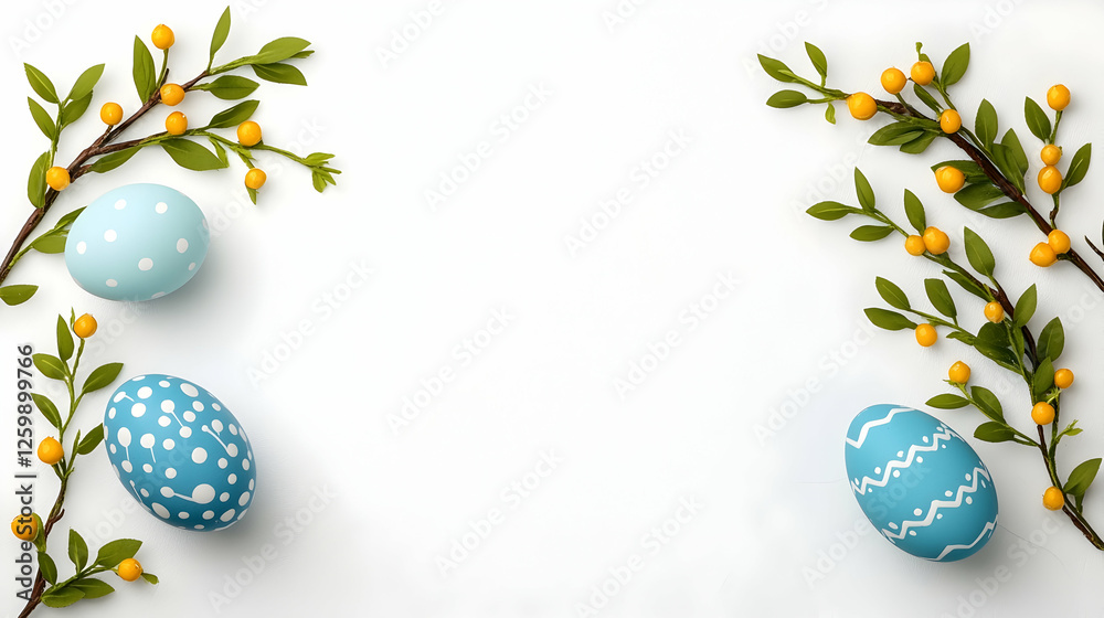 Easter Eggs Decorated with Branches Easter Eggs Decorated with Branches