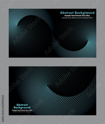 Abstract vector background with futuristic concentric circular patterns. A modern design featuring smooth gradient lines from a vortex effect on dark background for cover page, digital media, website.