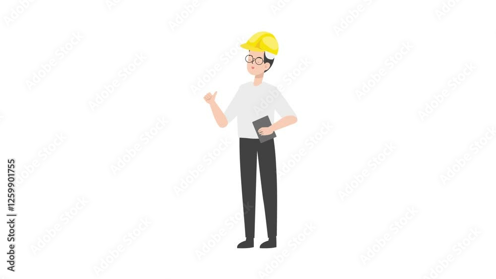 engineer is standing and giving a lecture cartoon animation engineer is standing and giving a lecture cartoon animation