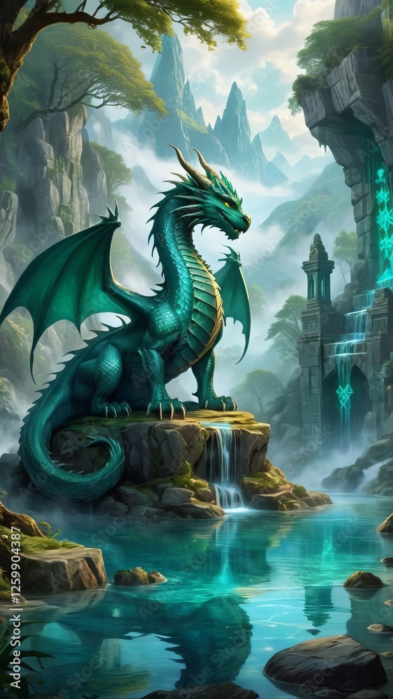 Fototapeta premium Ancient Guardian Dragon