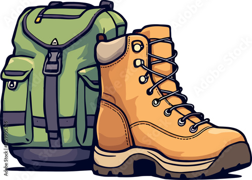 Vsai hiking boot and backpack ready for outdoor adventure