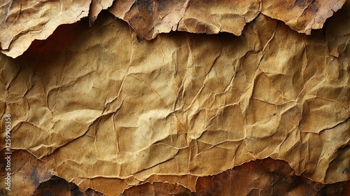 Close-up of crumpled, aged paper with rich textures and earthy tones, suitable for backgrounds