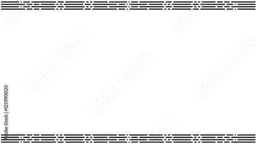 Black Horizontal Lines on White Background – Minimalist Top and Bottom Border Vector