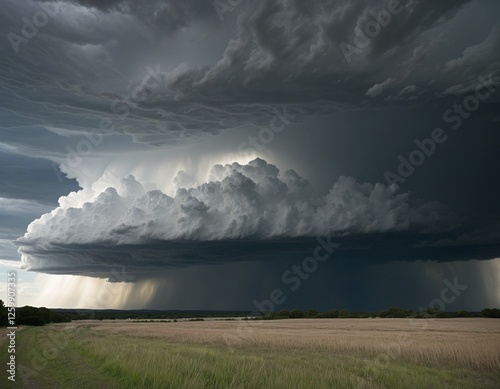 Ominous Clouds Gather Over Troubled Land, Foreshadowing Turmoil and Discord. photo