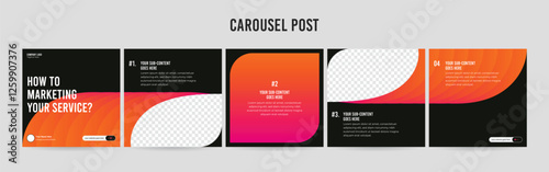 Editable Instagram Carousel Post Layout Set, Social Media Marketing microblog template design, tips & tricks LinkedIn post template, eps 10.	