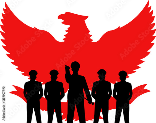 Pancasila Monument Silhouette