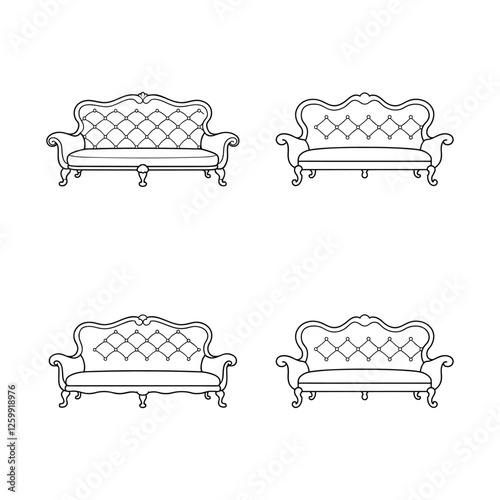set of Victorian furniture ornaments