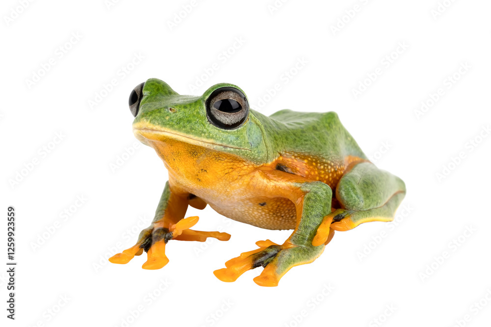 Obraz premium Green Flying frog (Rachophorus reinwardtii) native to Java, Indonesia. [PNG form.]