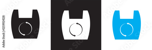 Waste and garbage  icon set. Waste sorting, recycling, plastic, glass, pollution etc. isolated on white and black background. vector illustration. EPS 10