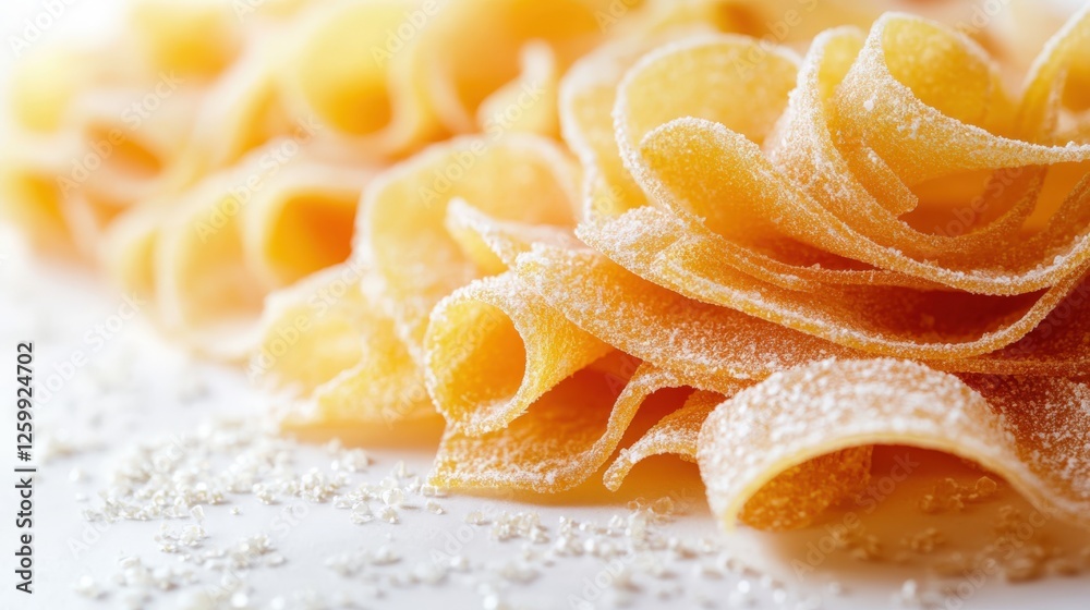 Close-up of dried radiatori pasta showcasing its unique shape and texture Close-up of dried radiatori pasta showcasing its unique shape and texture