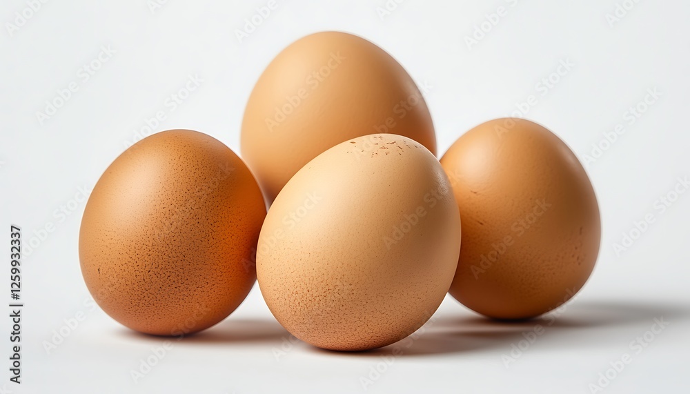 A perfectly round egg with a glossy surface, isolated on a white background. A perfectly round egg with a glossy surface, isolated on a white background.