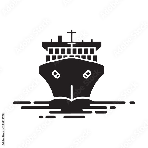 Cargo ship vector logo design icon
