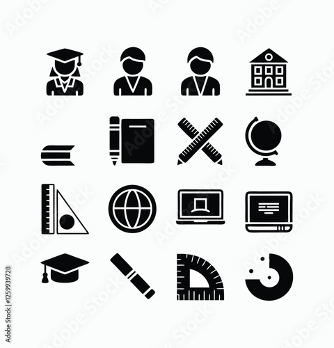 School vector icons symbol pack illustration creative concept